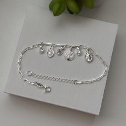 Pulseira Cartier Com Pingentes Religiosos em Prata 925